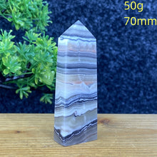 Load image into Gallery viewer, Rare Natural Striped Calcite And Agate Symbiont Crystal Obelisk