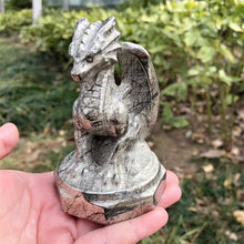 Load image into Gallery viewer, 1PC Natural Pyrite Dragon Carving Statue