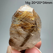 Load image into Gallery viewer, 1PC Natural Brazilian Gold Rutilated Quartz Crystal and Hematite Symbiosis Mineral Specimen Home Decor