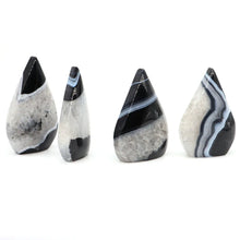 Load image into Gallery viewer, 1PC Natural Black Agate Silk Stripe Free Form Torch Shaped for Healing