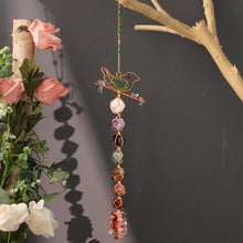 Load image into Gallery viewer, Natural Crystal Wind Chime Pendant – Raw Gemstone Hanging Display for Home, Room &amp; Wedding Decor