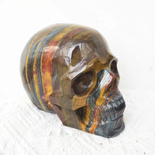 Load image into Gallery viewer, 1.3kg Natural Tigers Eye Crystal Skull Carving