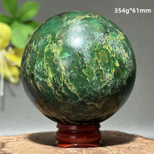 Load image into Gallery viewer, Natural Emerald Crystal Sphere – Quartz Mineral Ball with Base for Home Decor, Meditation &amp; Collection