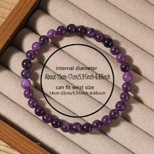 Load image into Gallery viewer, Natural Amethyst Beaded Bracelets Smooth Round Beaded Bracelet Men Women Stretch Jewelry