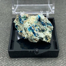 Load image into Gallery viewer, Natural Blue Stibiconite Mineral Specimen – Rare Crystal Gemstone Collection with Display Box