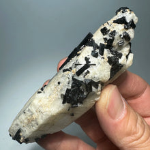 Load image into Gallery viewer, Natural Madagascar Black Tourmaline Mineral Specimen with Clear Quartz for Healing