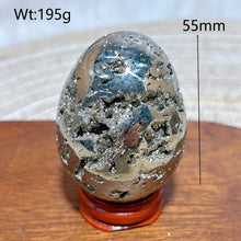 Load image into Gallery viewer, Natural Pyrite Geode Druzy Egg Polished High Quality Mineral Specimen