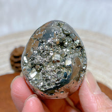 Load image into Gallery viewer, Natural Pyrite Geode Druzy Egg Polished High Quality Mineral Specimen