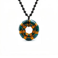 Load image into Gallery viewer, Natural Malachite Donut Shaped Orgonite Pendant Necklace Handmade with Copper Coil for Women