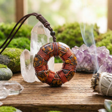 Load image into Gallery viewer, Natural Malachite Donut Shaped Orgonite Pendant Necklace Handmade with Copper Coil for Women