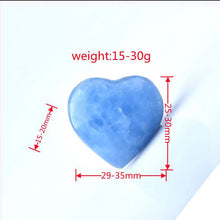 Load image into Gallery viewer, aquamarine crystal heart dimensions