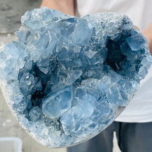 blue celestite geode