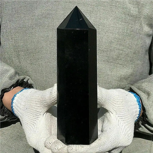 natural black tourmaline crystal obelisk