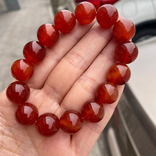 natural carnelian beaded bracelet