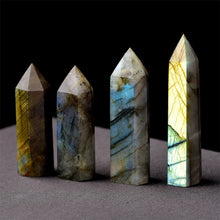 Load image into Gallery viewer, natural labradorite stone obelisk sizes