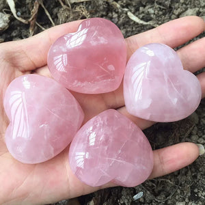 rose quartz heart crystals