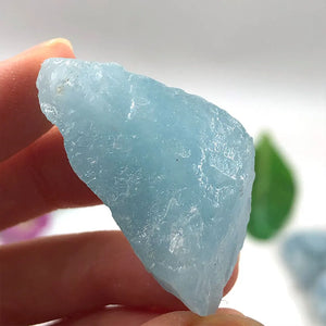 single aquamarine rough crystal